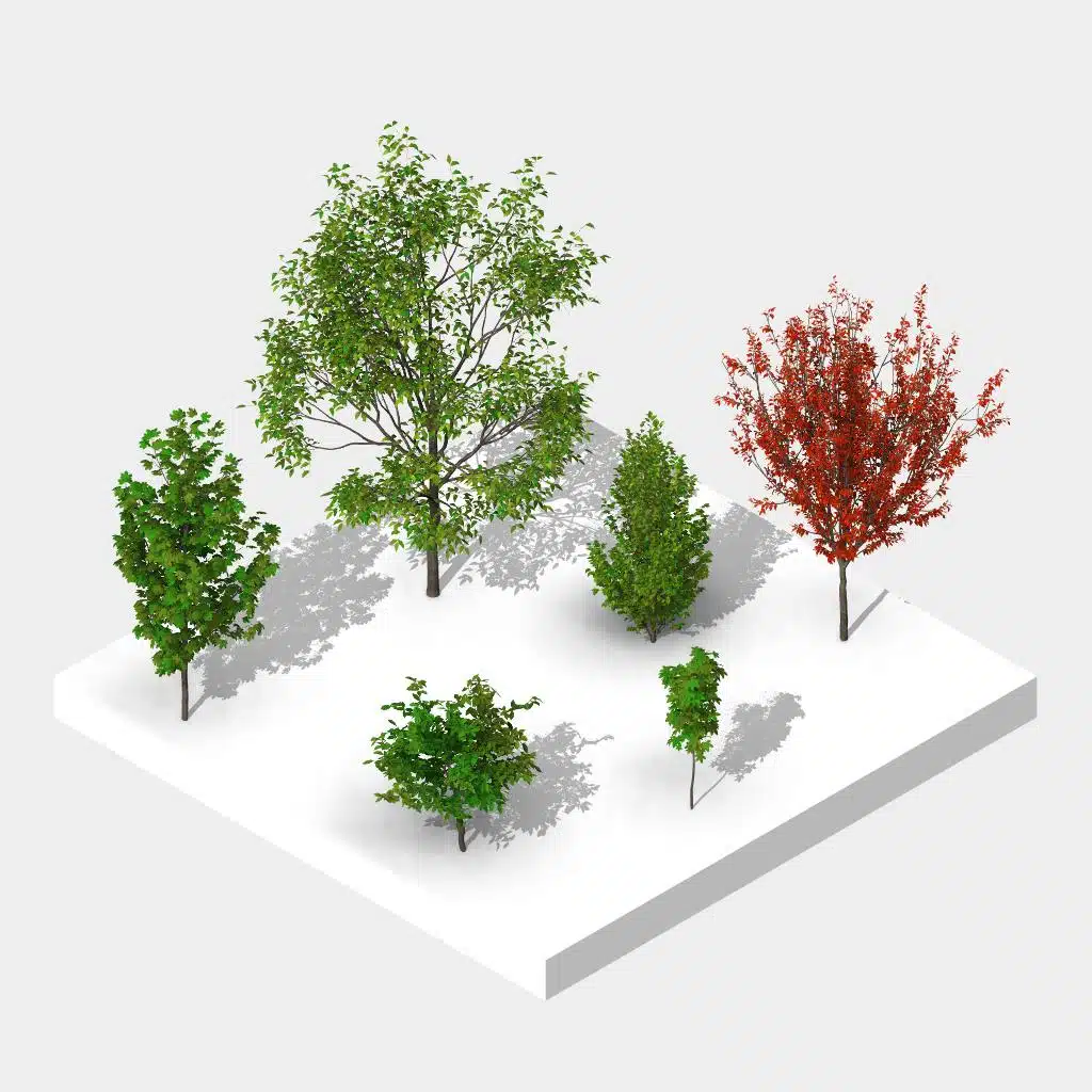 Revit European Tree Family Pack - scalable, customizable in high detail | arquitree